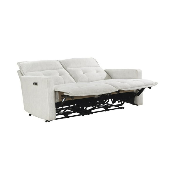 Lexicon Salida Fabric Power Double Reclining Loveseat in White