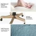 thumbnail image 4 of Armless Office Chair Adjustable Upholstered Swivel Task Vanity Chair Tall Tuft, Blue, 4 of 12