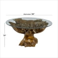 thumbnail image 3 of DecMode 36"W, 19"H Teak Rustic Coffee Table, Brown, 1-Piece, 3 of 17