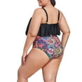 thumbnail image 2 of TOPIO Women Swimsuit Plus Size Swimsuit High Waisted Two Piece Flounce Bikini Swimwear, 2 of 5