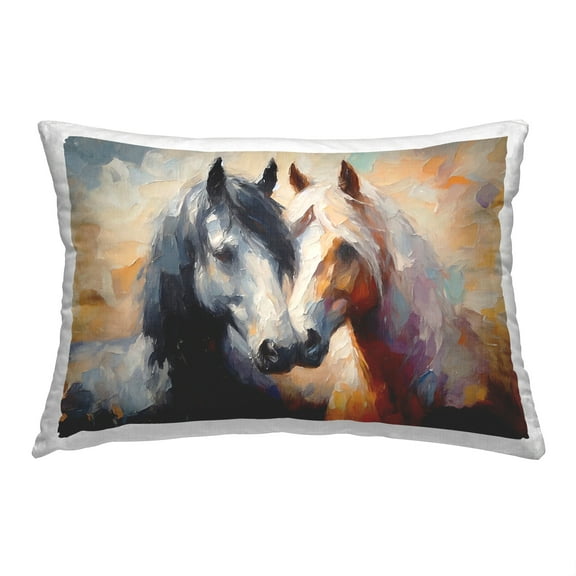 Stupell Industries Abstract Horse Duo Portrait Decorative Printed Throw Pillow, 14 x 20