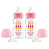 Dr. Brown's Wide-Neck Bottle to Sippy -2PK Pink
