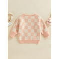 thumbnail image 5 of Arvbitana Toddler Baby Girl Boy Knit Sweater Sweatshirt Pullover Top Checkerboard Plaid Long Sleeve Crewneck Knitwear Warm 0-6 Years, 5 of 8