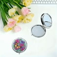 thumbnail image 4 of 1pc 2D Flat Mini Foldable Mirror Portable Round Vintage Makeup Mirror Featuring Intricate Stained Glass Style with Bright Glass Fragments And Realistic Texture Ideal for Enhancing Your Beauty Routine, 4 of 5
