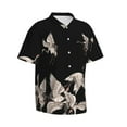 thumbnail image 2 of Balery Japanese White Crane Print Men's Hawaiian Shirts Short Sleeve Beach Shirt Relaxed Fit Vacation Button Down Shirts-XX-Large, 2 of 9