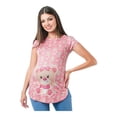 thumbnail image 1 of Playera Maternidad Estampada Cómoda Ropa Embarazo Playera Mujer Casual Osito Color Rosa, 1 of 4