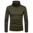 thumbnail image 3 of FOCUSNORM Men Juniors Winter Pullover, Turtle Neck T-shirt, Solid Color Slim Fit Tops, 3 of 8