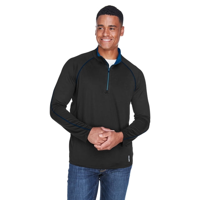 Camiseta de manga larga Radar Performance con cuarto de cremallera para hombre BLK/ TRU ROYAL S Extremo norte 88187