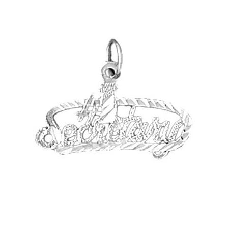 14K White Gold #1 Secretary Pendant - 17 mm