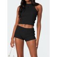 thumbnail image 2 of KelaJuan Women Pajamas Set 2 Pieces Loungewear Suits Solid Color Ribbed Tank Tops and Elastic Waist Shorts Sleepwear Outfits, 2 of 6