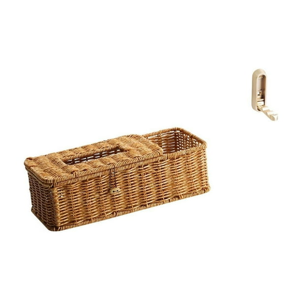 Estuche para pañuelos de escritorio,Caja de pañuelos faciales de papel retro de madera,Tapa para caja de pañuelos,porta servilletas de papel facial,Gancho de pared plegable,Ganchos de pared