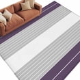 thumbnail image 2 of 6'x9' Area Rugs, Purple Grey Stripe Indoor Outdoor Area Rug for Living Room Bedroom, Modern Art Horizontal Striped Washable Bathroom Rugs Kitchen Floor Carpet Mats Home Decor Aesthetic, 2 of 8