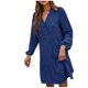 thumbnail image 1 of Mujer Casual Volantes Dobladillo Botones sólidos Línea A Manga larga Vestidos con cuello en V Fridja  yut5790, 1 of 8