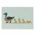 thumbnail image 1 of Yellow Bird Cutting Board, Cartoon Animal Design of Mother Duck and Ducklings Walking in a Row, Decorative Tempered Glass Cutting and Serving Board, in 3 Sizes, by Ambesonne, 1 of 2