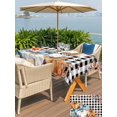 thumbnail image 4 of Outdoor Tablecloth with Umbrella Hole and Zipper, Orange Blue Grey Pumpkins Fall Rectangle Table Cloth 60x120 Inch Waterproof Tablecloth, Thanksgiving Botanical Plaid Picnic Table Cover for Patio, 4 of 7