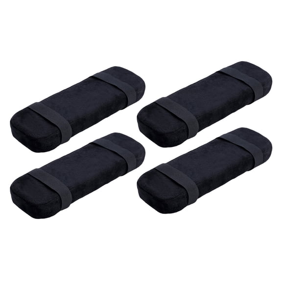 COOPHYA 4Pcs Armrest Cushion for Chair Black Soft Replacement Padding for Patio and Folding Chairs