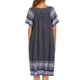 thumbnail image 2 of Avidlove Women's Nightgown Short Sleeve House Dress with Pockets Flower Print Sleepwear Comfy Nightdress, 2 of 3