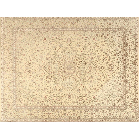 Ahgly Company Machine Washable Indoor Rectangle Traditional Sandy Brown Area Rugs, 3' x 5'
