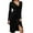 Black, variant on TJAZFJPA Lace Dress Autumn and Winter Women's Sexy Deep V Neck Slim Split Button Long Sleeved Dress Tank Dress Engagement Party Dress