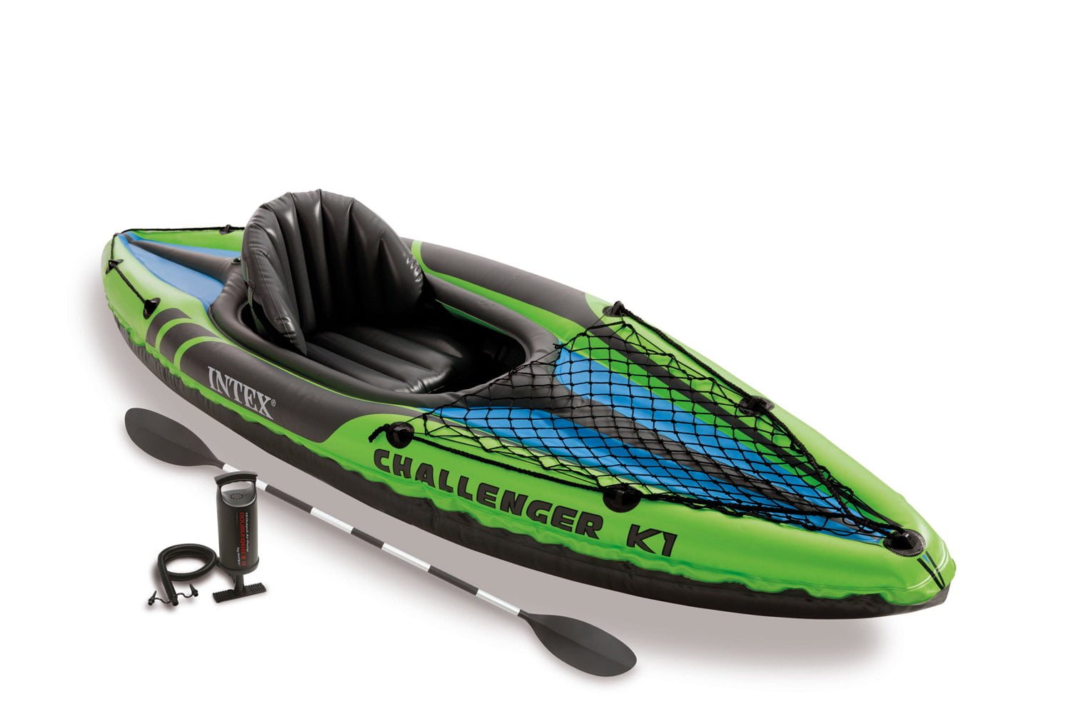 Intex Sports Challenger K1 Inflatable Kayak 1 Seat Floating Boat Oars River/Lake 