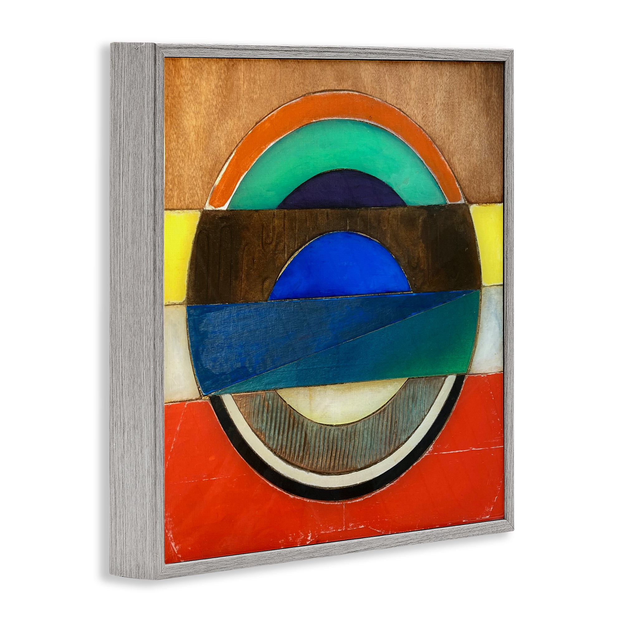 Stupell Industries Bisected Circle Structure Gray Framed Giclee Art, design by Matthew Finger