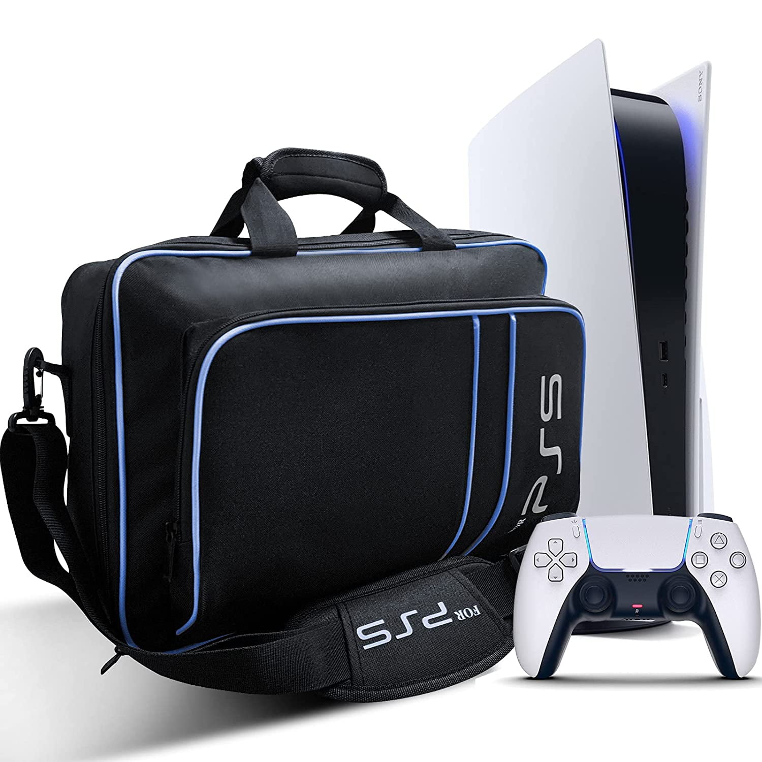 PS5 Carrying Case Travel Bag Storage for PS5 PS4 Console Disc/Digital