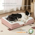 thumbnail image 3 of Orthopedic Dog Bed for Large Dogs - Big Washable Dog Sofa Beds Large, Supportive Foam Pet Couch Bed with Removable Washable Cover, Waterproof Lining and Nonskid Bottom,Pink, 3 of 16