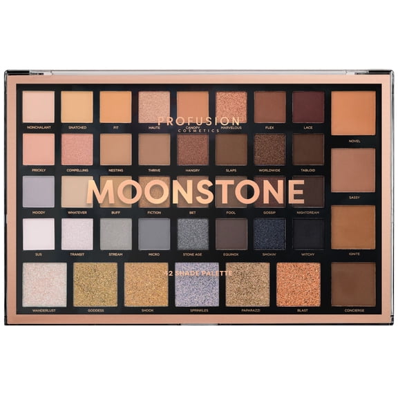 Profusion Cosmetics Moonstone 42 Shade Eyeshadow Palette, Highly Pigmented, Long-Lasting and Blendable