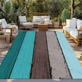 thumbnail image 3 of Outdoor Rug 6x9 ft Farmhouse Rustic Wood Texture Waterproof Outdoor Patio Rug Mat Non Slip Outside Area Rugs Carpet for RV,Camping,Porch,Deck,Pool,Balconybackyard,Aqua Blue Grey, 3 of 9