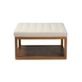 thumbnail image 2 of Baxton Studio Alvere Beige Tissu Rembourré Pouf Fini Marron, 2 of 7