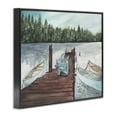 thumbnail image 4 of Stupell Industries Canoes at Lake Dock Landscape Painting Black Framed Art Print Wall Art, 20 x 16, 4 of 10