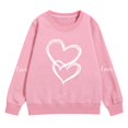 thumbnail image 2 of AUDeals Girls Cotton Love Heart Sweatshirt - Round Neck Long Sleeve Loose Fit Pullover Top for Kids Spring Fall Casual Wear, 2 of 7