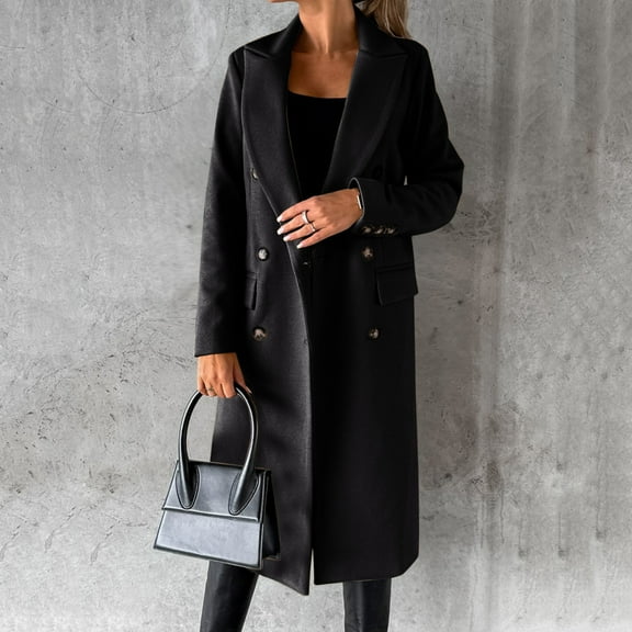 Women's Wool Coat Blouse Thin Coat Trench Long Jacket Ladies Slim Long Belt Elegant Overcoat Outwear Women Casual Jacket plus Size Dresses with Jackets for Women Shirts for Women Suit Jacket for Women