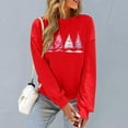 thumbnail image 6 of HOMBOM Womens Christmas Sweatshirts Merry Ugly Festive Crewneck Red Xmas Sweatshirt for Adult Tree, 6 of 6