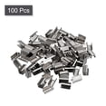 thumbnail image 3 of Uxcell Fold Over Crimp Caps, 15 x 7mm Ribbon End Clasp Tips Clamp Cord Ends, White Nickel 100 Pack, 3 of 7