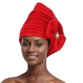 thumbnail image 2 of Head Stretchy Head Scarf African Hair For Natural Hair Turban Headwraps Tie Headbands, Red One Size, Size One Size, 2 of 4