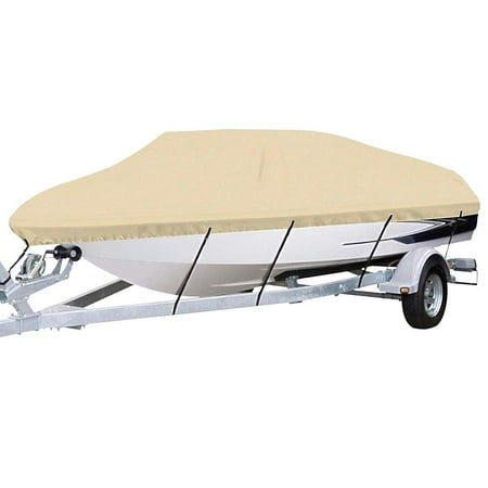 Marine Corp Cover Random Color Waterproof Marine Grade Canvas 600D Polyester Boat Cover for V-Hull Tri-Hull Fishing Ski Pro-Style Bass Boats, M, EHD ()