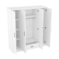 thumbnail image 5 of 4-Door Wardrobe with 1 Drawer, Functional Storage Cabinet with 8 Shelves, Portable Free-Standing Wardrobe Clothing Organizer for Living Room and Bedroom, 5 of 8