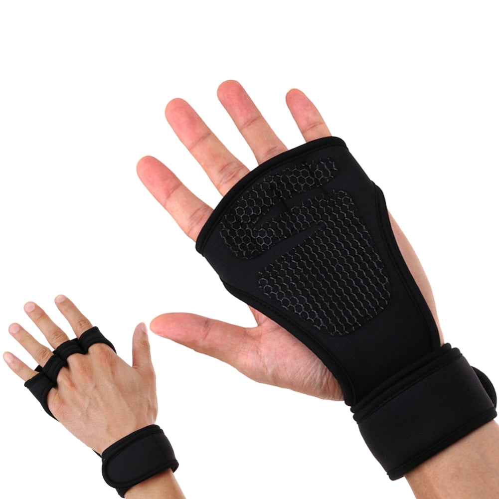 Workout Silicone Grips Fitness Crossfit Wrist Support Cross Training Gloves M 
