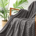 thumbnail image 6 of Honeeladyy Flannel Fleece Throw Blanket, All Season Solid Color Lightweight Super Soft Thickened Multifunctional Cozy Blanket for Bed or Couch, Gray, 39.37×27.56in, 6 of 6
