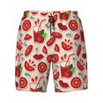 thumbnail image 4 of Lsque Mens Swim Trunks Tomatoes Pattern - Bathing Suit Compression Liner - Beach Swim Shorts Swimwear - (S-3XL) - Stretch Quick Dry -3X-Large, 4 of 9
