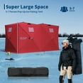 thumbnail image 2 of Garvee Pop up Ice Fishing Shelter and Insulated Ice Fishing Tent with 49ft LED Light Strip, Windproof Portable Hub Design, Fits 7 People, 69 Sq Ft Fishable Area, Red, 2 of 8