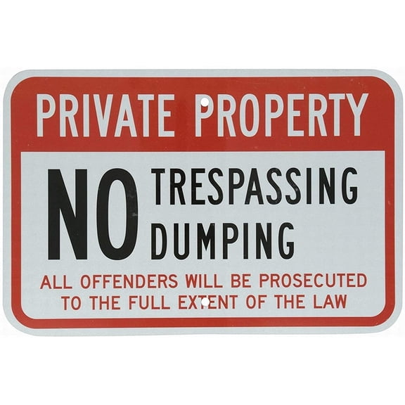 Safety Sign 8x12 Private Property No Trespassing No Dumping Wall Art Warning Caution Tin Signs Metal Road Yard Decor