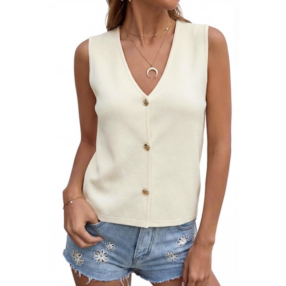 PRETTYGARDEN Women's Button Up Sweater Vest, Sizes S-XXL