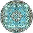 thumbnail image 1 of Ahgly Company Indoor Round Persian Light Blue Traditional Area Rugs, 4' Round, 1 of 4