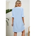 thumbnail image 2 of Women's Notched Flounce Sleeve Mini Dress 100% Polyester Lightweight Sheer Overlay Elegant Evening Party Dress, 2 of 13