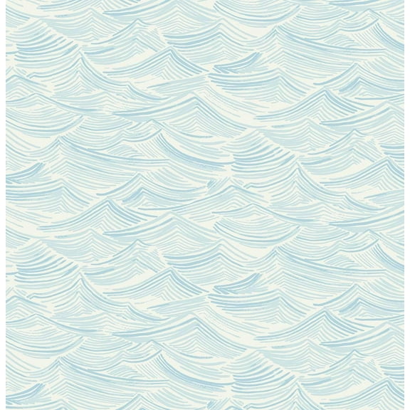 NextWall Sky Blue Bayside Waves Peel and Stick Wallpaper - 20.5 in. W x 18 ft. L Roll