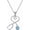 925 Silver - Aqua Blue, variant on Stethoscope Necklace 925 Sterling Silver Embellished with 12 Months Birthstone Crystals from Austria, Graduation Gifts Medical Jewelry for Doctor Nurse Medical Student RN