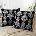 thumbnail image 3 of LALILO Throw Pillow Covers Antique Damask Black And White Floral Cushion Cover 18" x 18", 2 Pack, 3 of 6