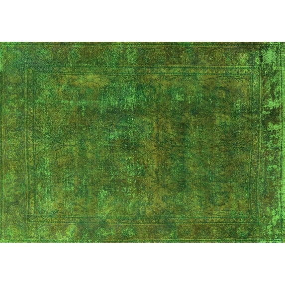 Ahgly Company Indoor Rectangle Oriental Green Industrial Area Rugs, 8' x 12'